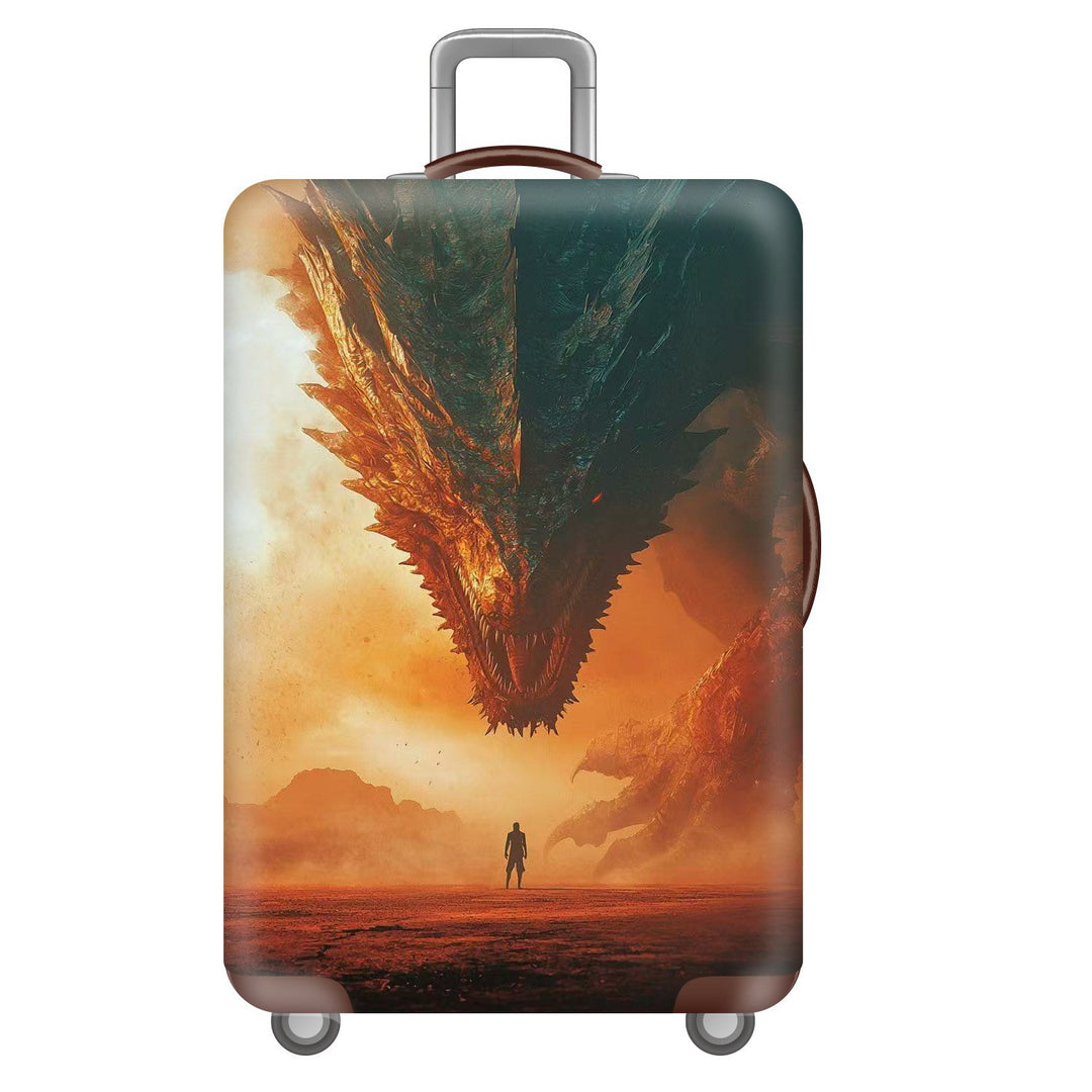 Unisex nan robust Hart shell trolley with lion portrait motif print, shock-resistant ABS polycarbonate shell, multi-wheeled chassis and TSA security lock Stornfield