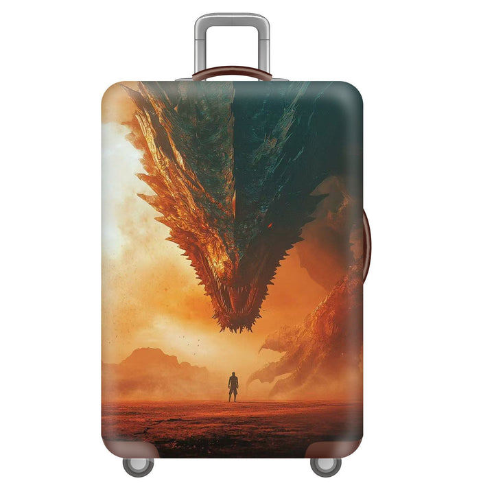 Unisex nan robust Hart shell trolley with lion portrait motif print, shock-resistant ABS polycarbonate shell, multi-wheeled chassis and TSA security lock Stornfield
