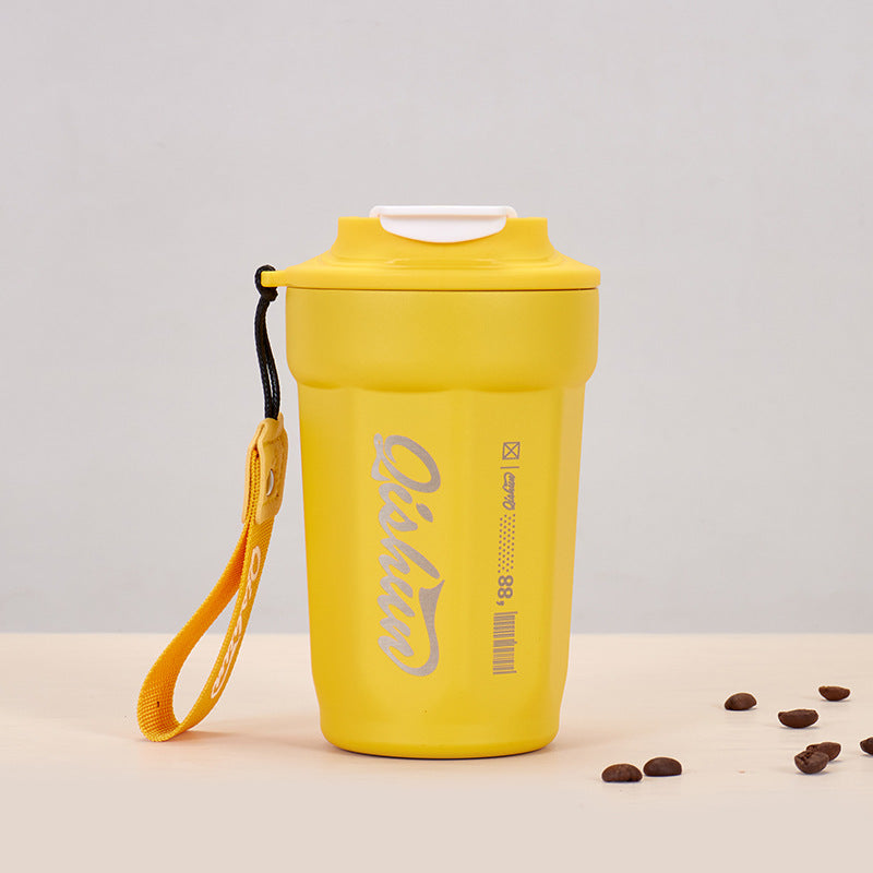 Ladies practical insulated drinking cup with carry strap Stornfield