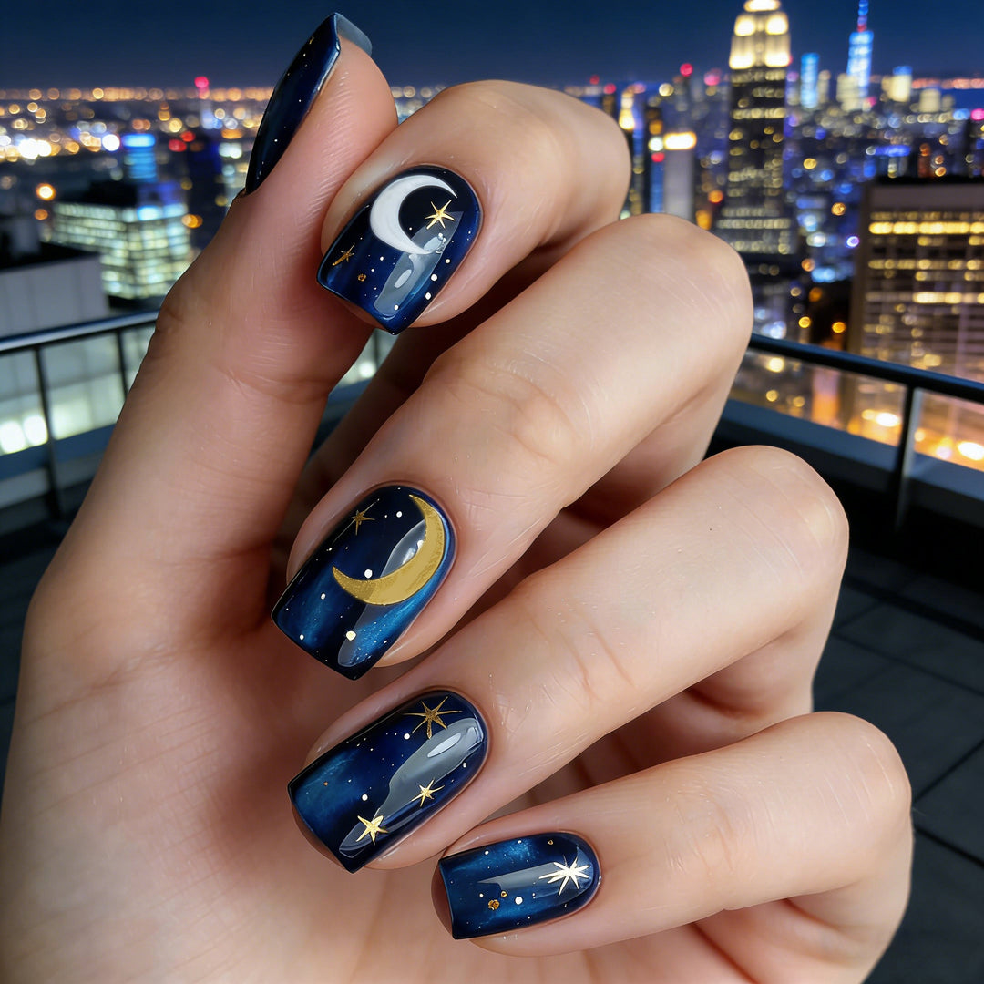 Artistic Celestial Nail Art Enhancements Stornfield