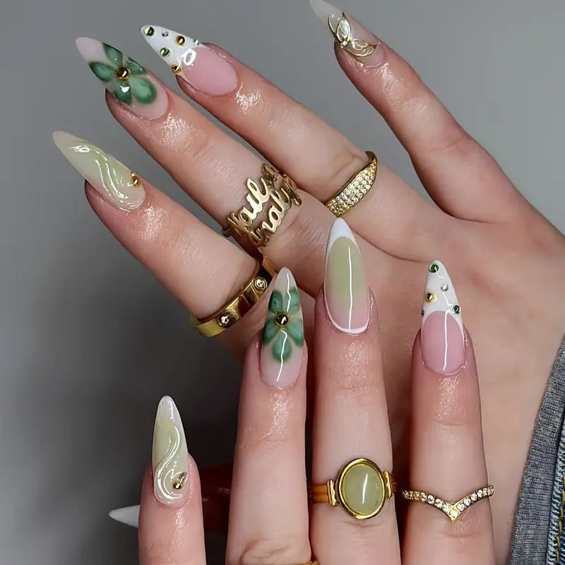 Premium 3D Decorative Press-On Nail Extensions Stornfield