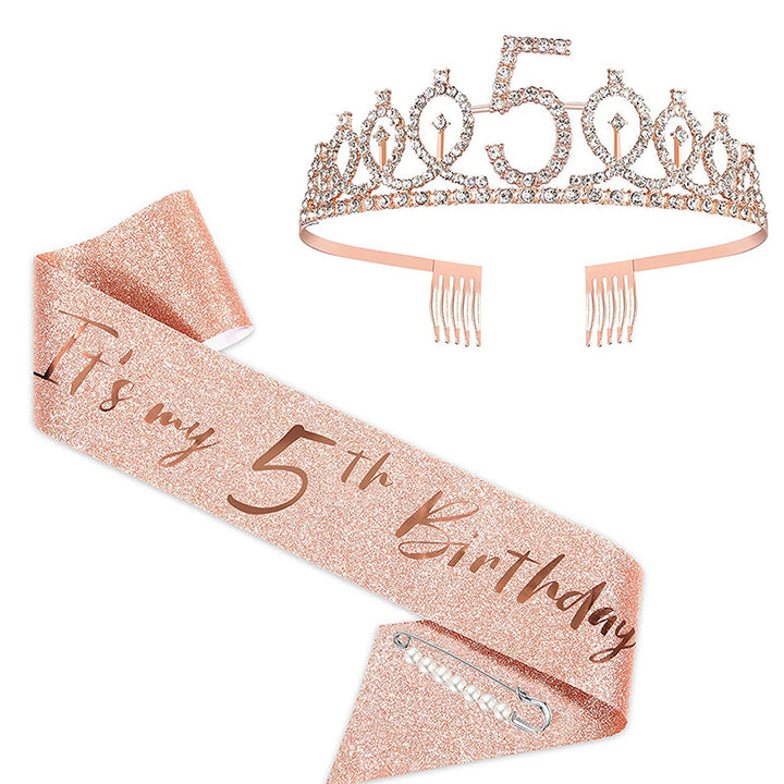 Ladies Sparkling Tiara with personalized 80th Birthday Inscription Stornfield