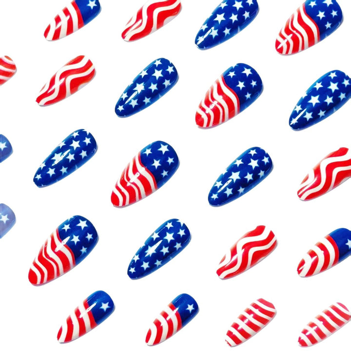 Artificial Nails In Patriotic Stars And Stripes Design Stornfield