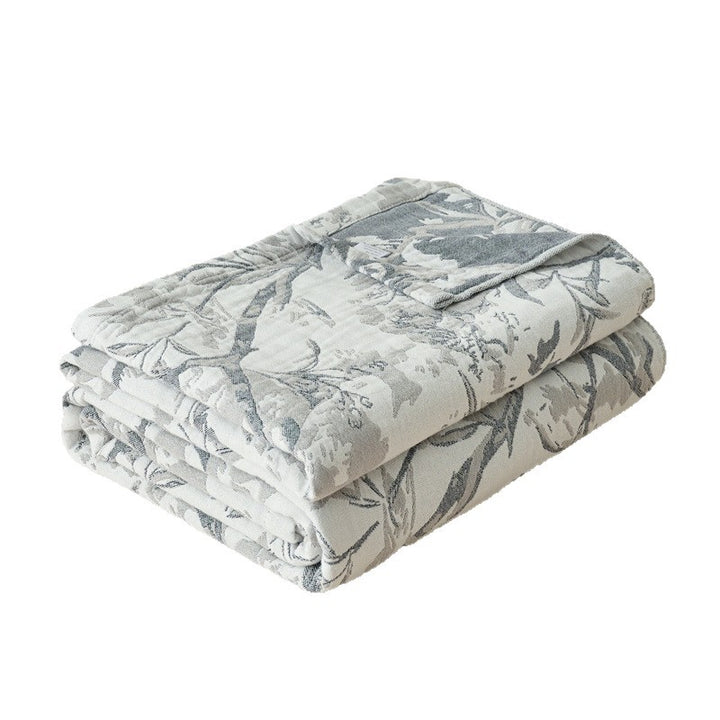 Light cotton throw blanket with floral rose print