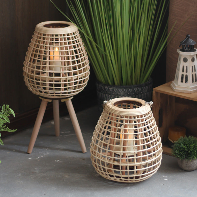 Decorative Rattan Lantern with Carry Handle Stornfield