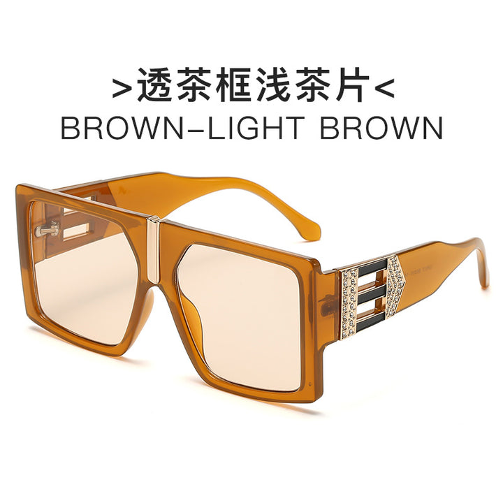 Ladies elegant rectangular sunglasses with glamorous embellishments Stornfield