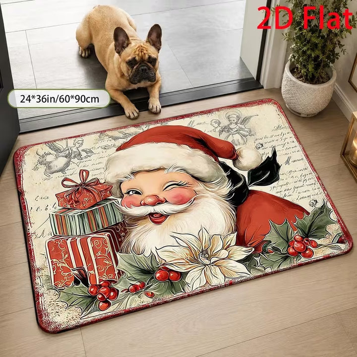 Festive Santa-Themed Entrance Mat