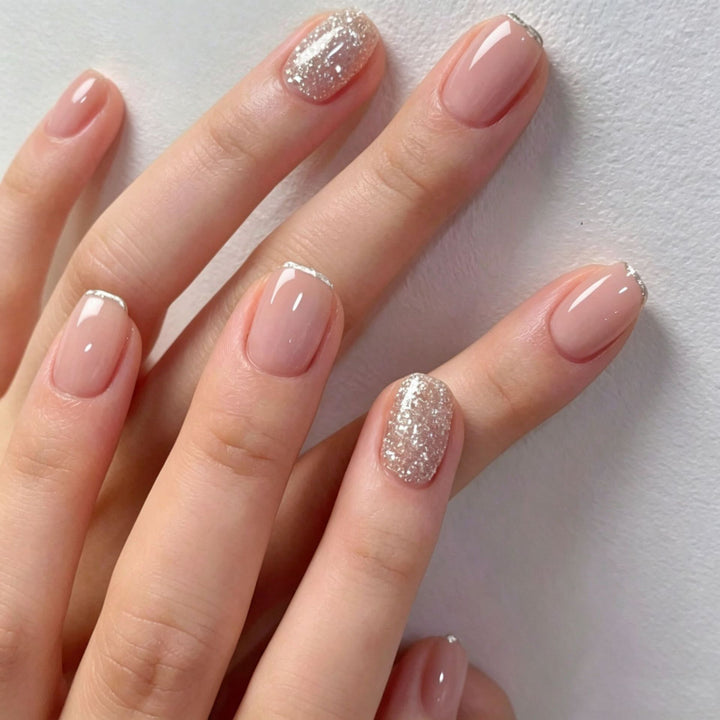 Elegant Press-On Nail Tips with Decorative Bow Stornfield