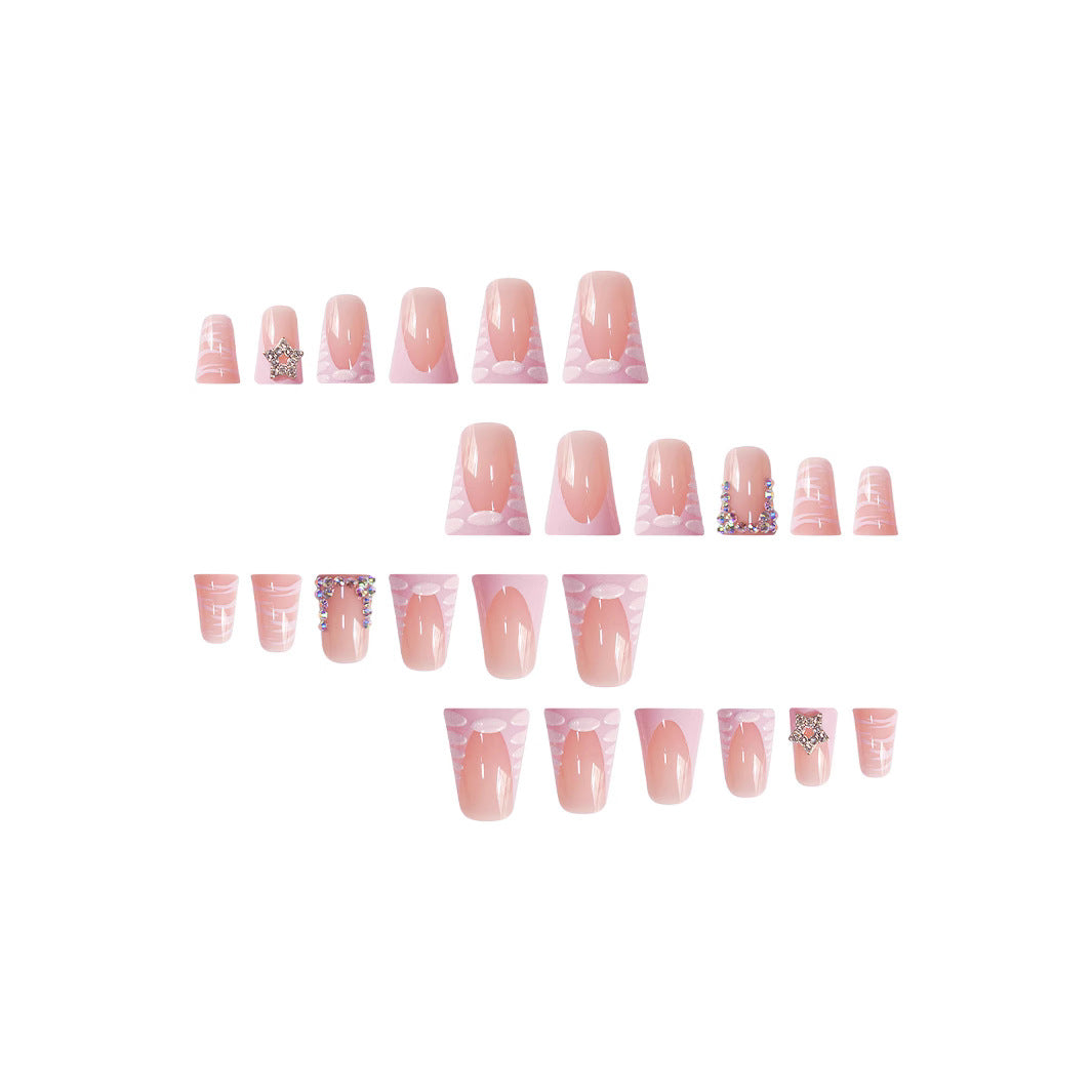Artistic Rhinestone-Accented Press-On Nail Set Stornfield