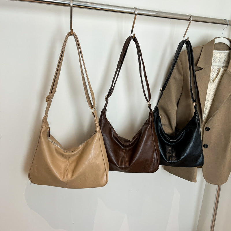 Versatile Structured Leather Shoulder Bag