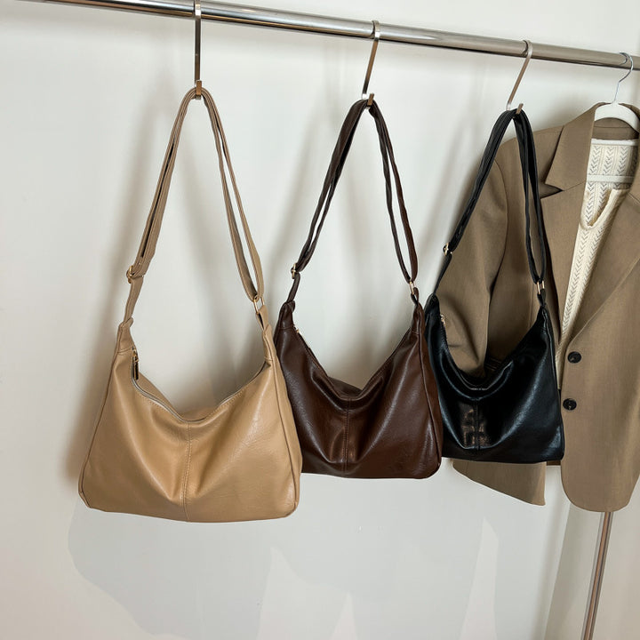Versatile Structured Leather Shoulder Bag