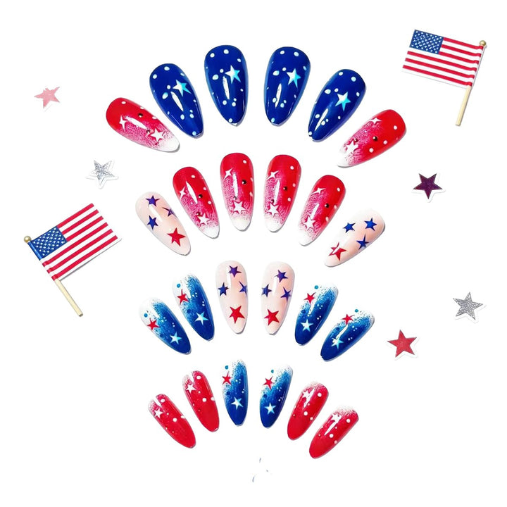 Creative artificial nails with festive star design Stornfield