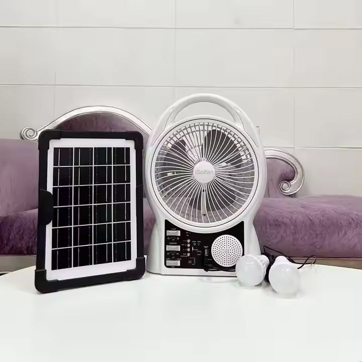 Ladies portable solar fan with LED lights Stornfield
