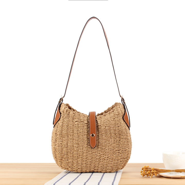 Braided shoulder bag with elegant leather accents Stornfield