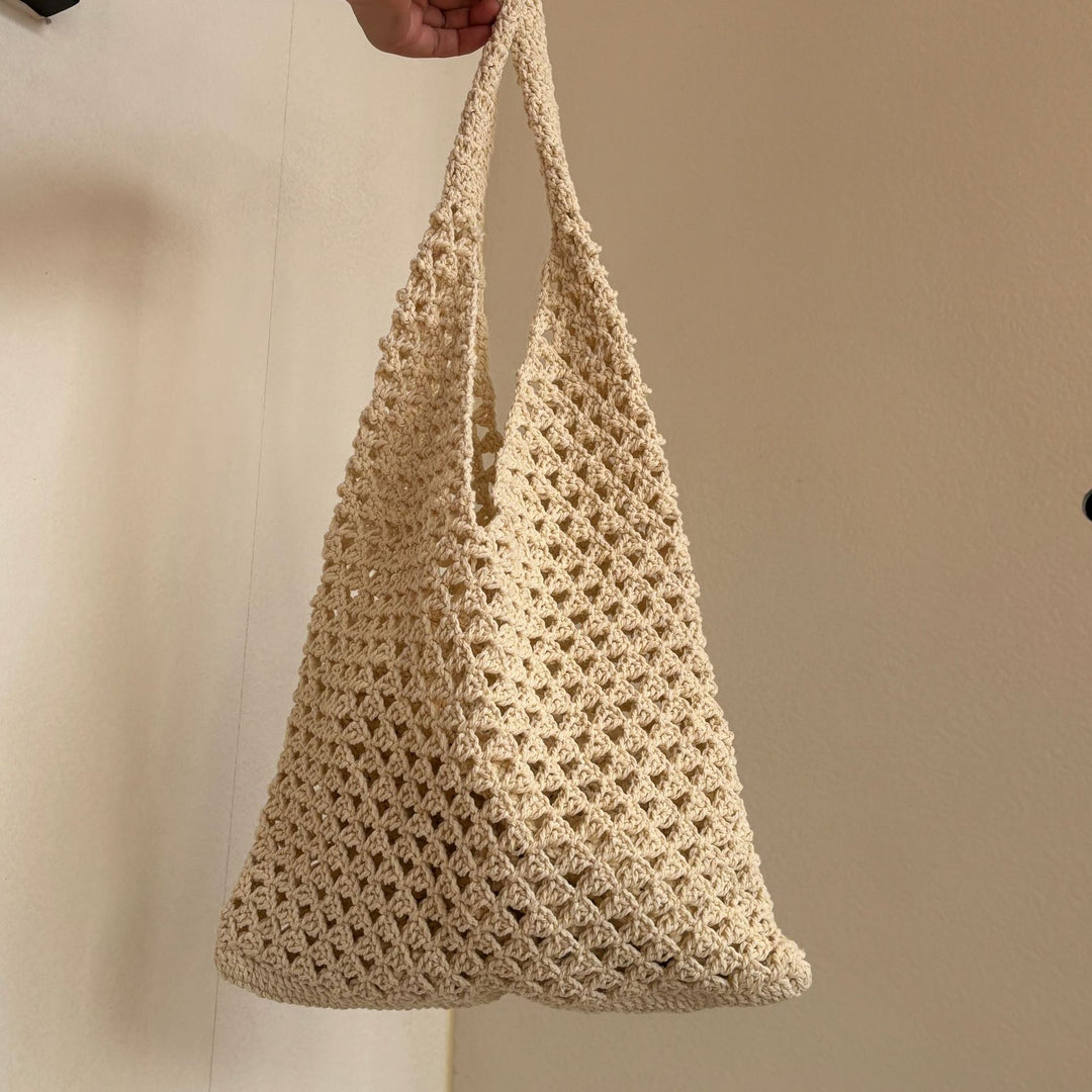 Hand-knotted net tote bag with comfortable double handles Stornfield