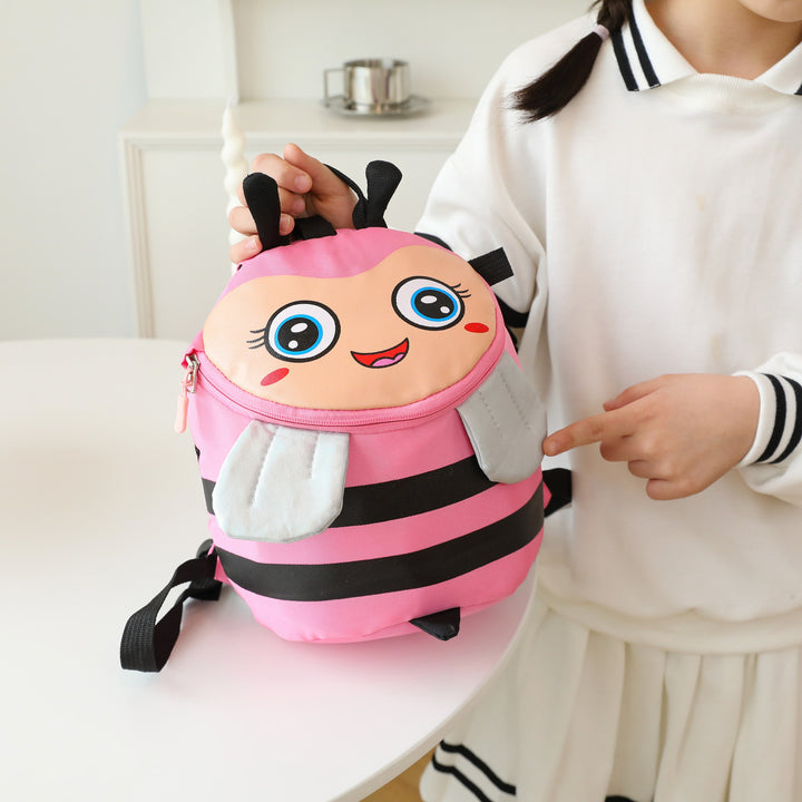 Plush backpack with bee motif and practical compartments Stornfield