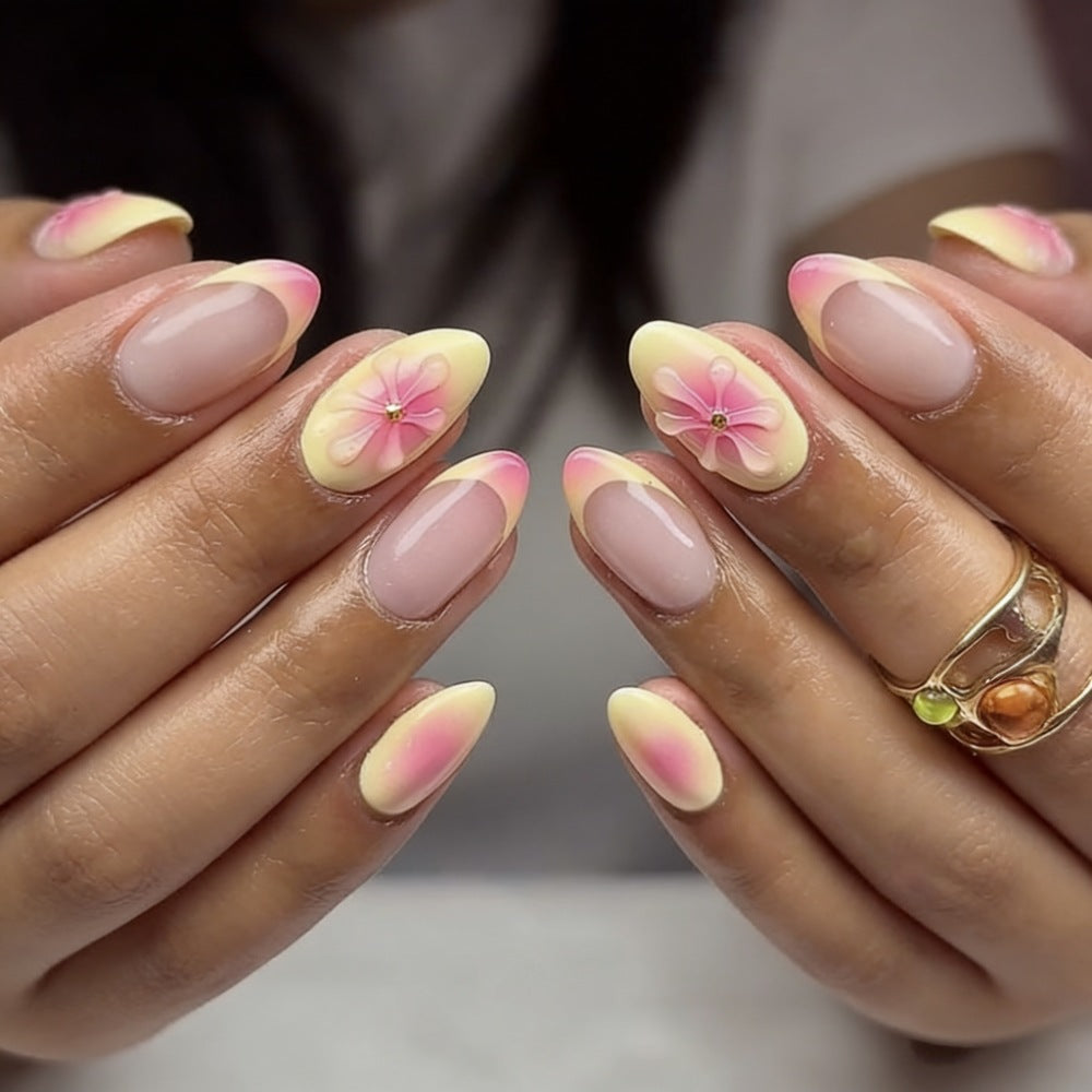 Artificial nails with flower decoration Stornfield