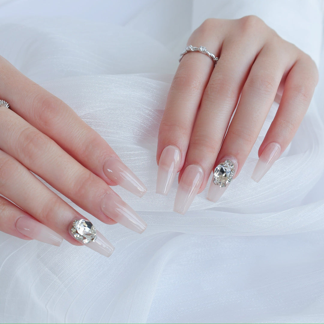 Nail Art Press-On Collection with Gem Accents