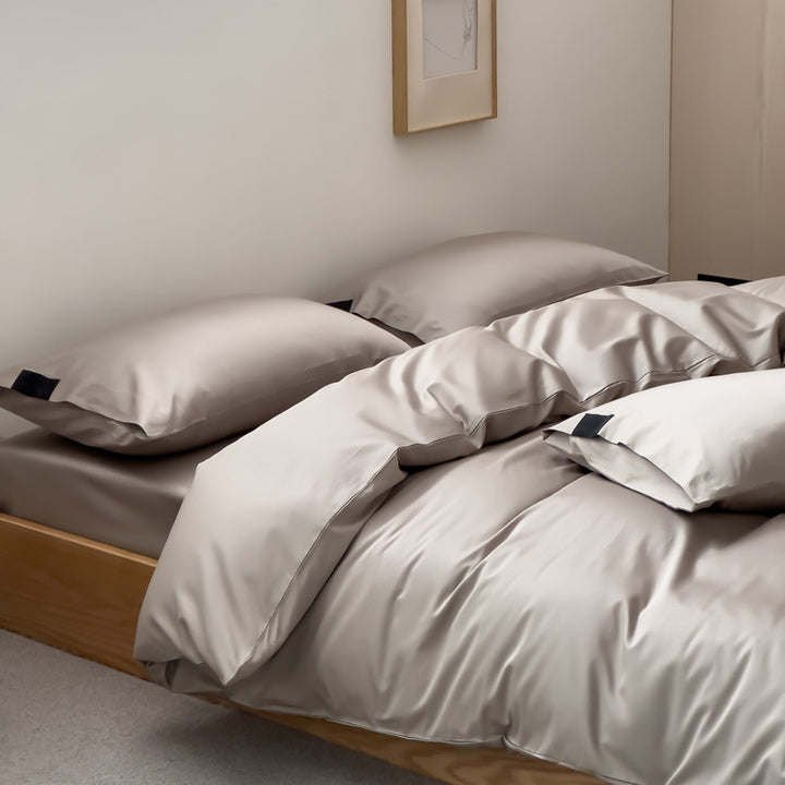 Luxury Cotton Sateen Duvet Cover Set with Envelope Pillowcases