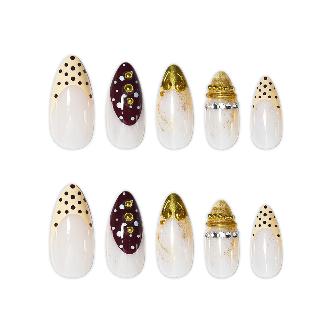 Decorative Stiletto Press-On Nail Art Extensions Stornfield