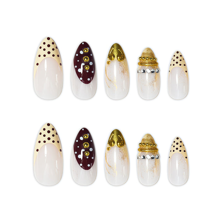 Decorative Stiletto Press-On Nail Art Extensions Stornfield