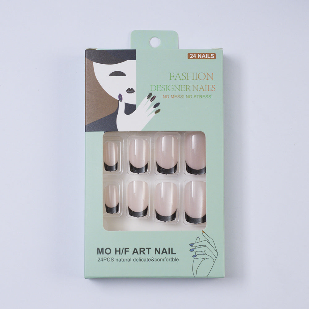 Artificial nails with contrasting French design Stornfield