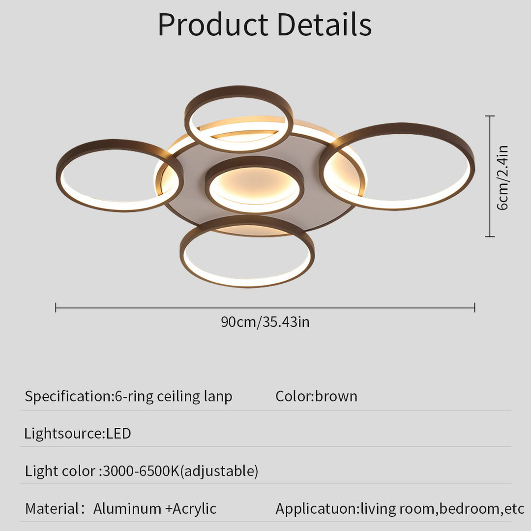 Modern Adjustable LED Ring Ceiling Light