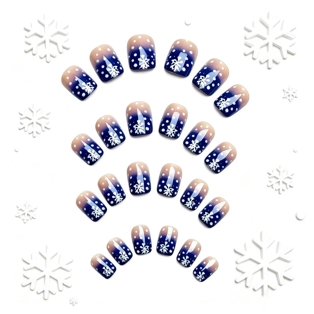 Artificial nails with winter snow crystal design Stornfield