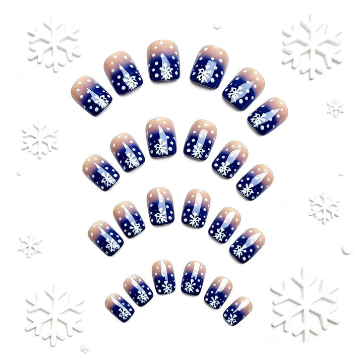 Artificial nails with winter snow crystal design Stornfield