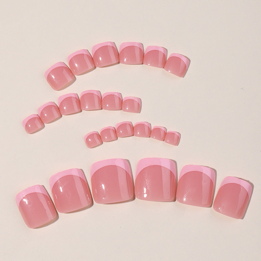 Nail art set with elegant French design and glitter accents Stornfield