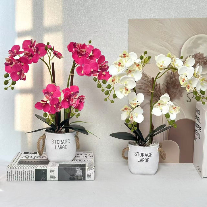 Lifelike Orchid Plant in Decorative Pot for Home Decor