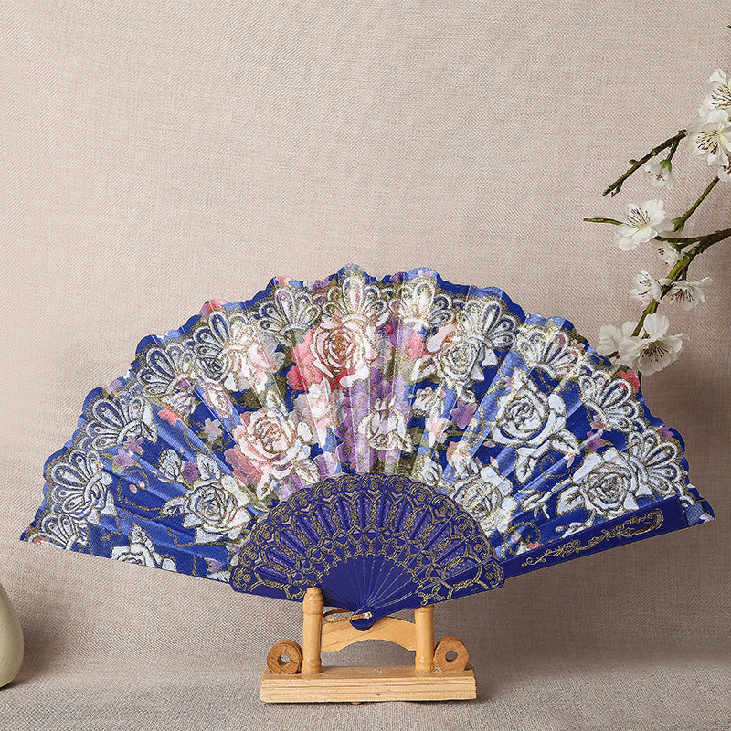 Ladies Elegant Hand Fan with Intricate Floral Patterns Stornfield