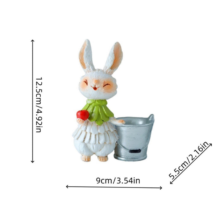 Adorable Rabbit Figurine with Lettuce Planter Stornfield