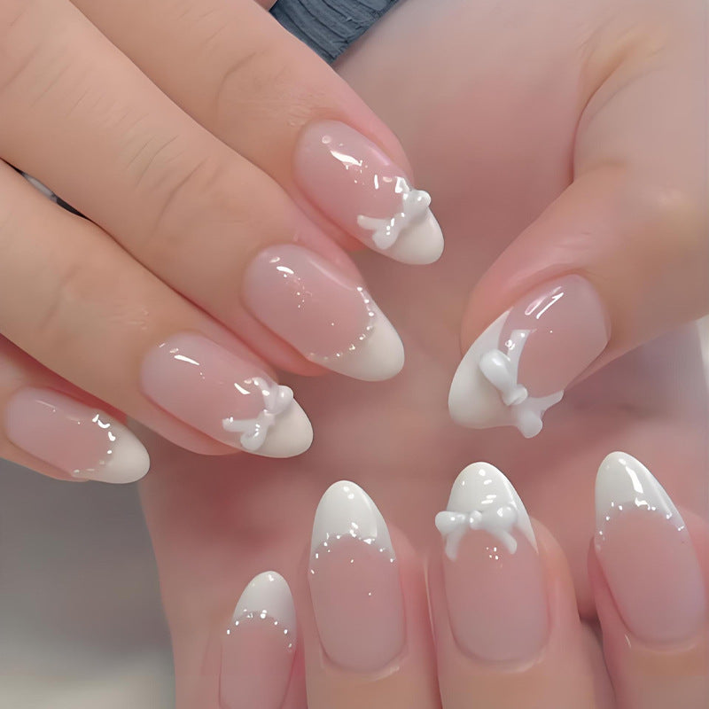 Artificial nail set with elegant bows and tips Stornfield