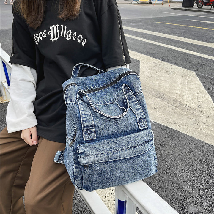 Vintage Denim Style Backpack Stornfield