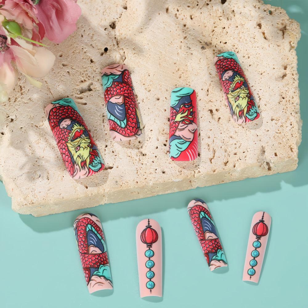 Creative artificial nails in Asian dragon design Stornfield