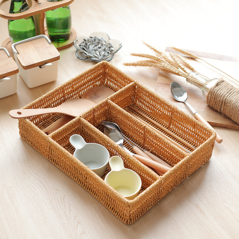 Unisex Handwoven Storage Basket with Multiple Compartments Stornfield