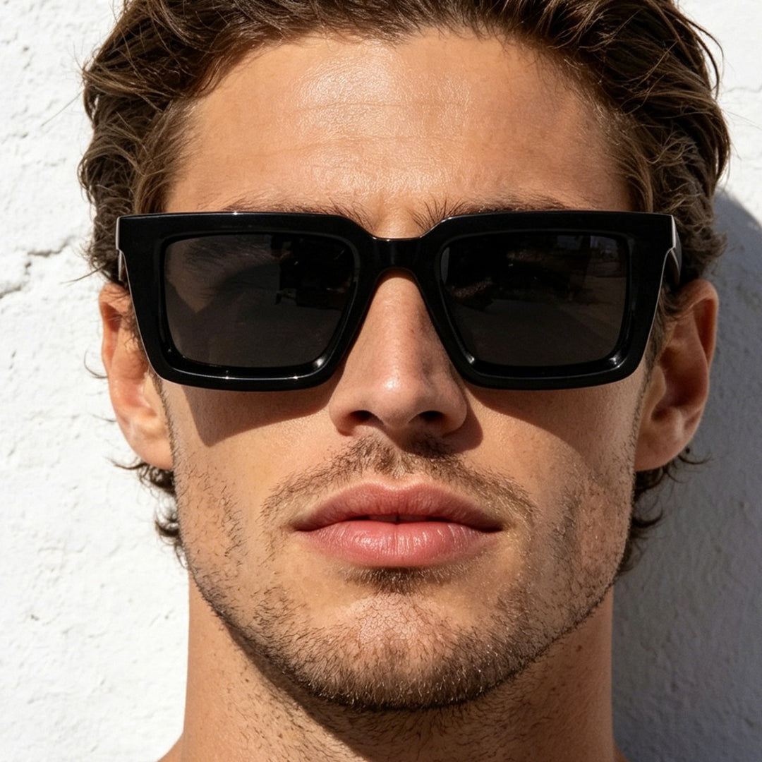 Women's modern square sunglasses with mirrored lenses Stornfield