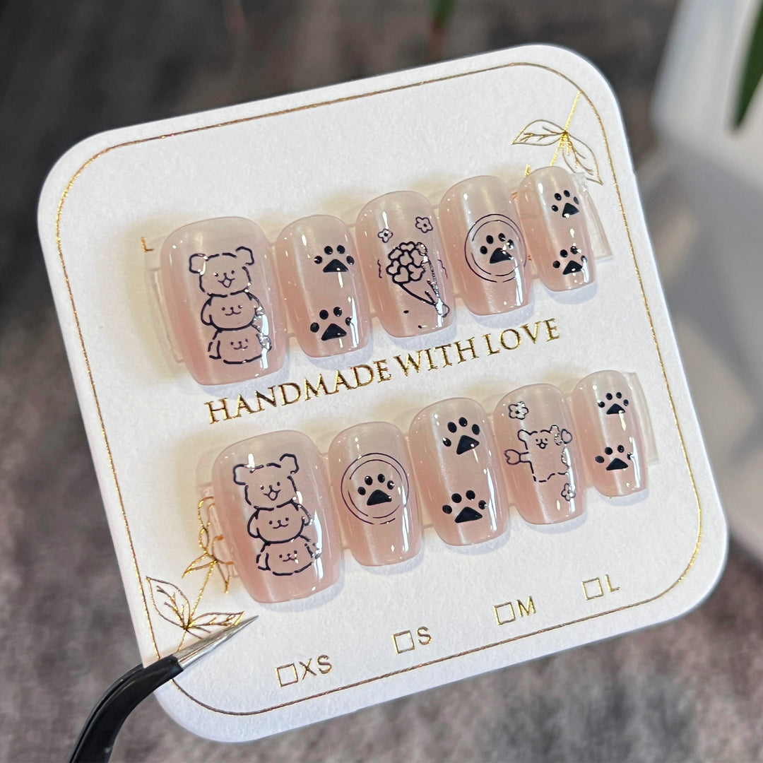 Artificial nail art with playful animal motifs Stornfield
