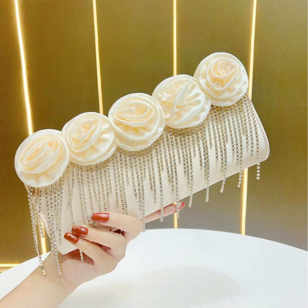 Floral-Embellished Evening Clutch