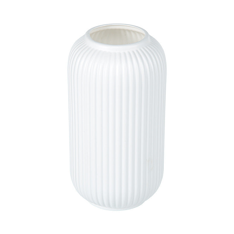 Elegant Vertical Ribbed Ceramic Vase Stornfeild