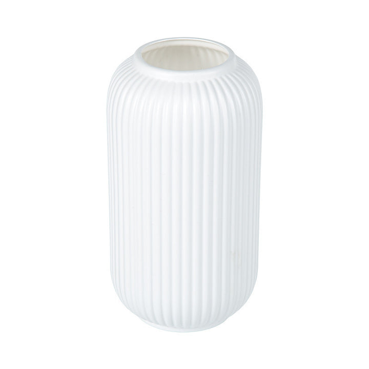 Elegant Vertical Ribbed Ceramic Vase Stornfeild