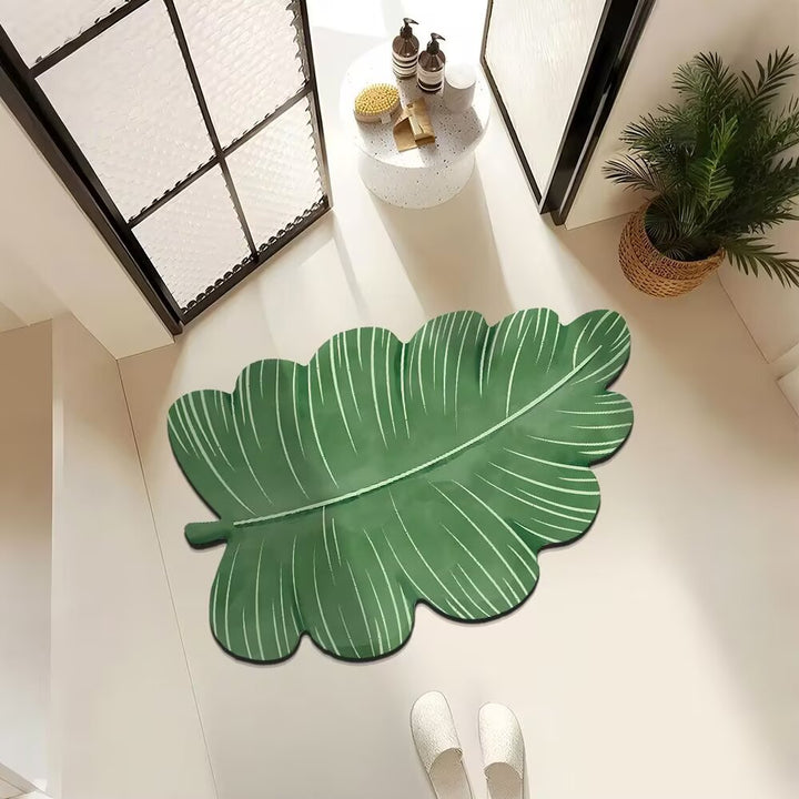 Artistic Leaf-Shaped Area Mat