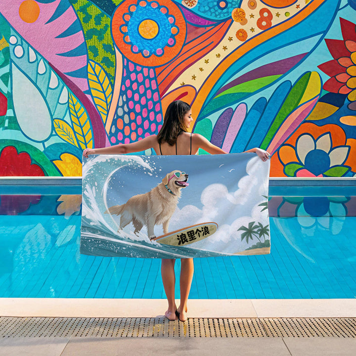 Women's beach towel with vibrant palm motif Stornfield