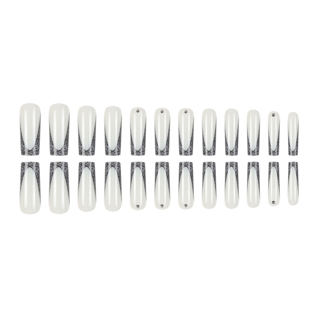 Elegant Stiletto Press-On Nails with Glittery Tips Stornfield