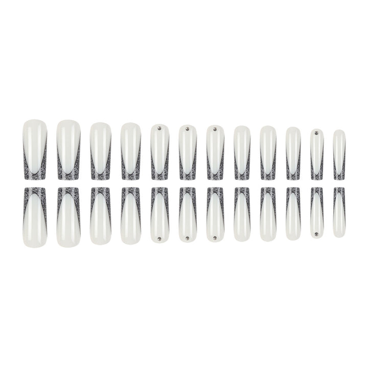 Elegant Stiletto Press-On Nails with Glittery Tips Stornfield