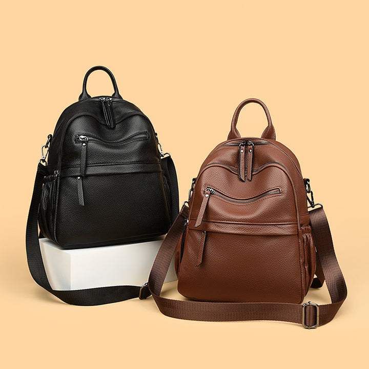 Multi-Functional Textured Leather Backpack Stornfield