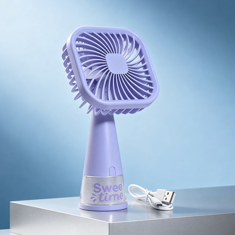 Ladies Portable Hand Fan with USB Charging Function and Flexible Tilt Mechanism Stornfield