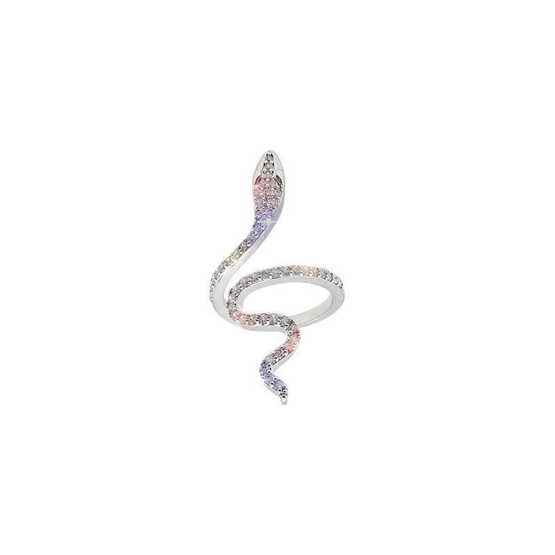 Elegant snake ring with sparkling zirconia stones Stornfield