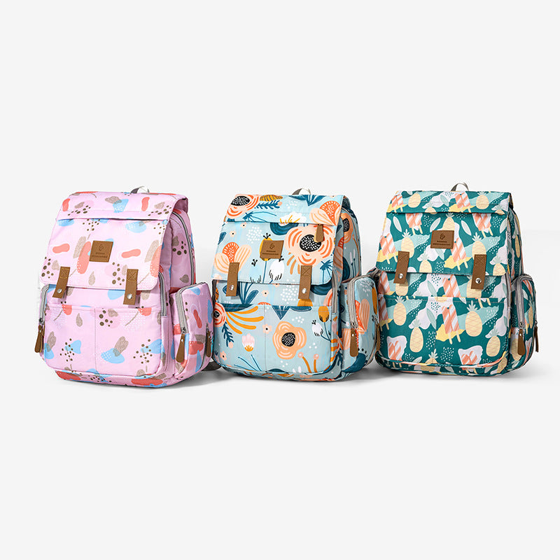 Playful Patterned Multi-Compartment Backpack Stornfield
